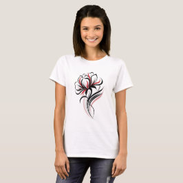 Elegant blomlinjekonst t shirt
