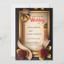 elegant blomma 3d-kort inbjudningar