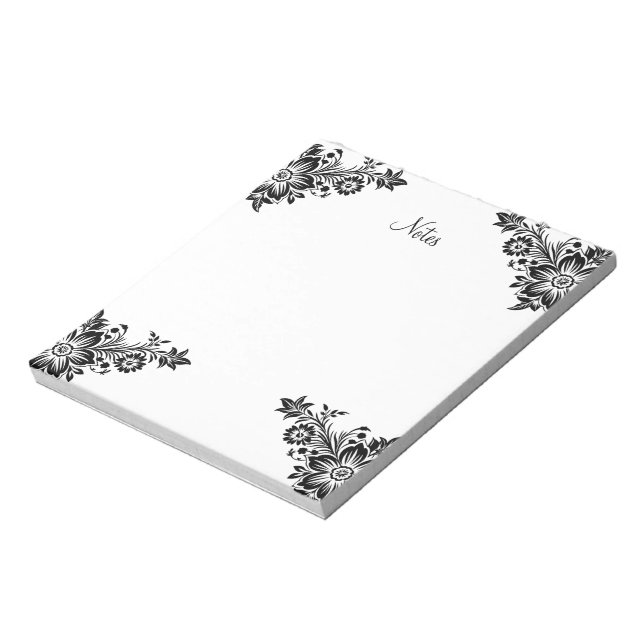 Elegant Blomma Anteckningsblock (Roterad)