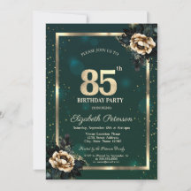Elegant Blomma Guld Ram Stjärnor Grön 85:e