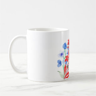 Elegant Blomma och Blad Konst Minimal Kaffemugg
