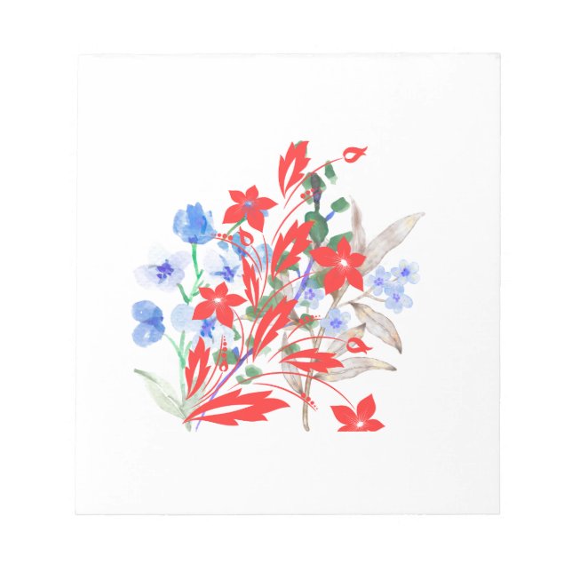 Elegant Blomma och Löv Konstverk | Minimal  Anteckningsblock (Framsida)