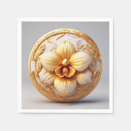 Elegant blomma på Ornate-bakgrund Pappersservett