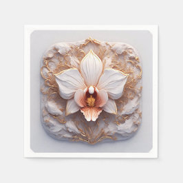 Elegant blomma på Ornate-bakgrund Pappersservett