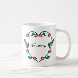 Elegant blommaHjärta-Grammy Kaffemugg