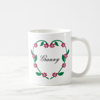 Elegant blommaHjärta-Granny Kaffemugg