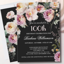 Elegant Blommålning 100-års Födelsedagsfest