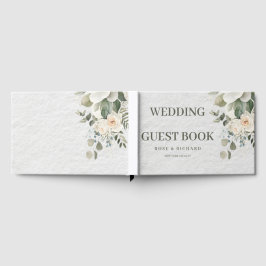Elegant blommande bröllopsgästbok gästböcker