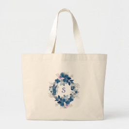 Elegant blommande fjärilstaska jumbo tygkasse