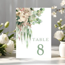 Elegant blommande pionbröllop bordsnummer