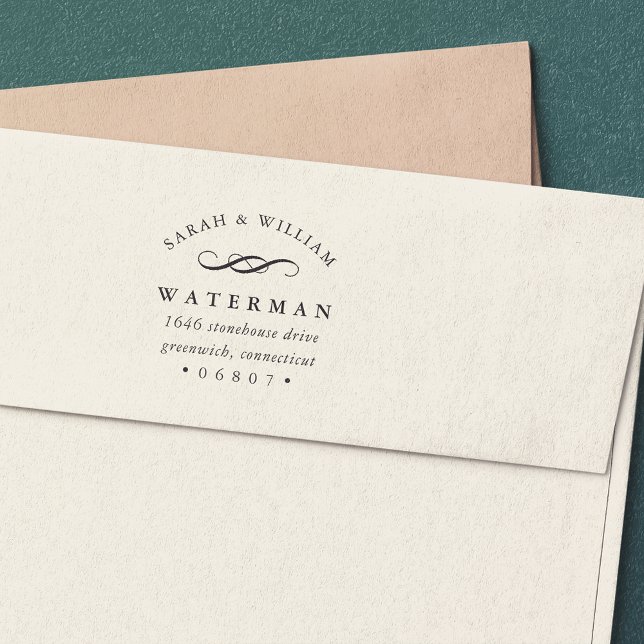 Elegant blommande | RETURADRESS Självfärgande Stämpel (Skapare uppladdad)