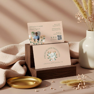 Elegant blommande tandlogotyp monogram visitkort