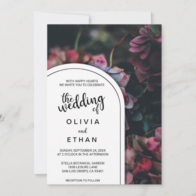 Elegant blommars rosa ros bröllopsinbjudan inbjudningar (Framsida)