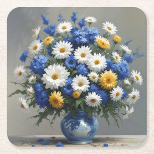 Elegant blommbukett i akvarell underlägg papper kvadrat