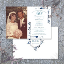 Elegant Blommig 60-års Bröllopsdag Foto