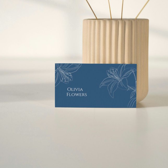 Elegant Blommig Affärscort | Minimalistisk  Visitkort (Skapare uppladdad)