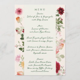 Elegant Blommig Akvarell Salvia Trädgård Bröllop Meny
