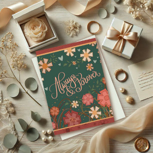 Elegant Blommig Alltid och för evigt Citat Kärlek Kort