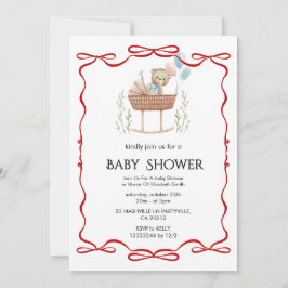 Elegant Blommig Baby Shower Inbjudan