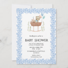 Elegant Blommig Baby Shower Inbjudan