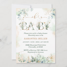 Elegant Blommig Baby Shower-inbjudan Inbjudningar