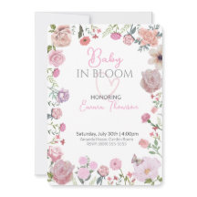 Elegant Blommig Barnkalas-inbjudan – Vattenfärg