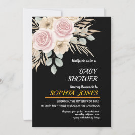 Elegant Blommig Bebis Shower Inbjudan För Flickor