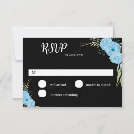 Elegant Blommig Blå Blommor Bröllop RSVP-kort OSA Kort