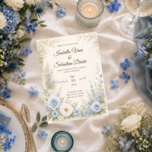 Elegant Blommig Blå Bröllop