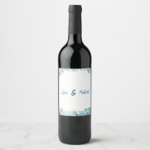 Elegant Blommig Blå Bröllops-