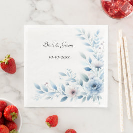 Elegant Blommig Blå Bröllopskjol Pappersservett