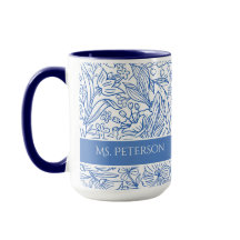 Elegant Blommig Blå Specialdesign