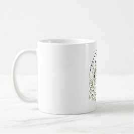 Elegant Blommig Bokstav C – Minimalistisk Botanisk Kaffemugg
