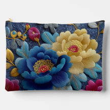Elegant Blommig Broderad Look Vintage Peony