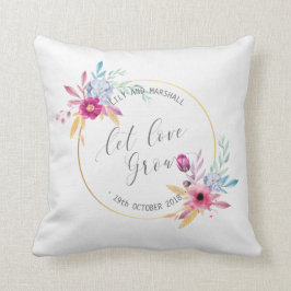 Elegant Blommig Bröllop Mr & Mrs | Kuddcover Kudde