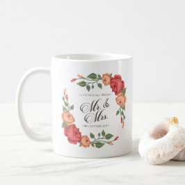 Elegant Blommig Bröllop Mr & Mrs | Mugg