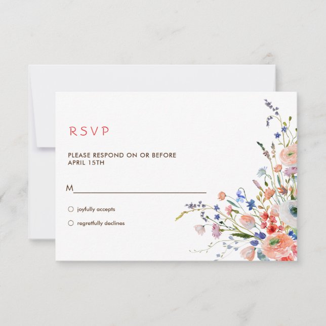 Elegant Blommig Bröllop OSA Kort (Framsida)