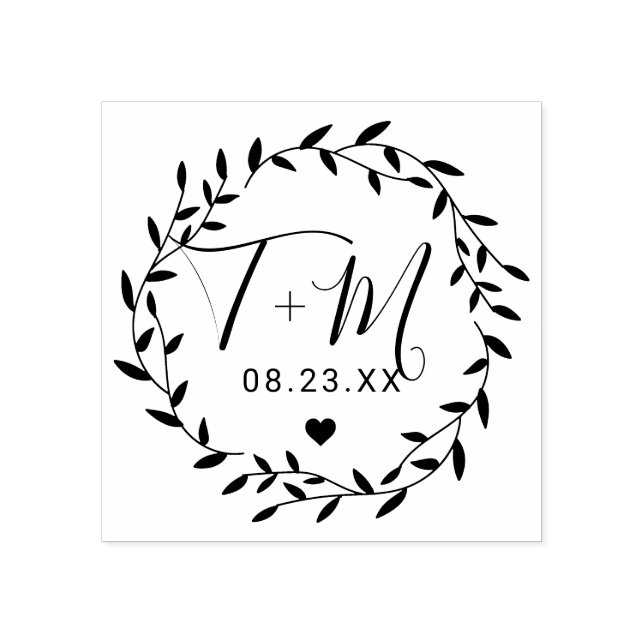 Elegant Blommig Bröllop Stämpel (Tryck)