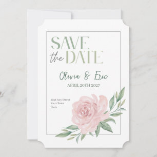 Elegant Blommig Bröllops Inbjudan Save The Date-ko