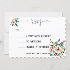 Elegant Blommig Bröllops-RSVP-Design Inbjudningar