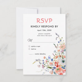 Elegant Blommig Bröllops-RSVP-Kort OSA Kort