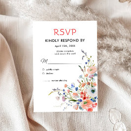 Elegant Blommig Bröllops-RSVP-Kort OSA Kort