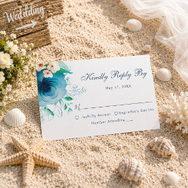 Elegant Blommig Bröllops-RSVP-Kort OSA Kort