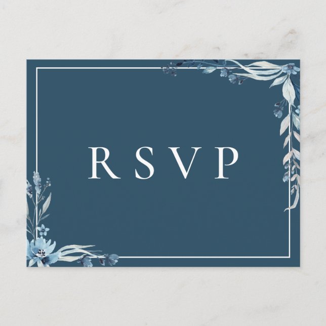 Elegant Blommig Bröllops-RSVP Sångförfrågan Inbjudan Vykort (Framsida)