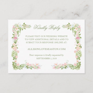Elegant Blommig Bröllops-RSVP via Internet med Akv OSA Kort