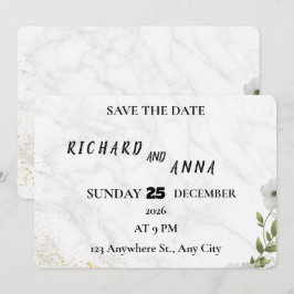 Elegant Blommig Bröllops-Save the Date-Kort Spara Datumet