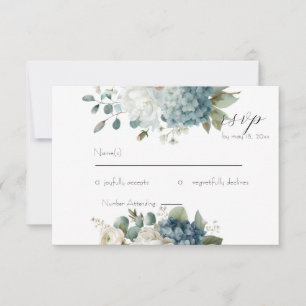 Elegant Blommig Bröllops-Svarskort OSA Kort