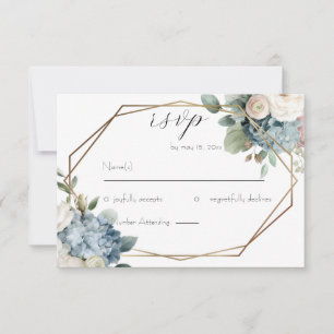 Elegant Blommig Bröllops-Svarskort OSA Kort