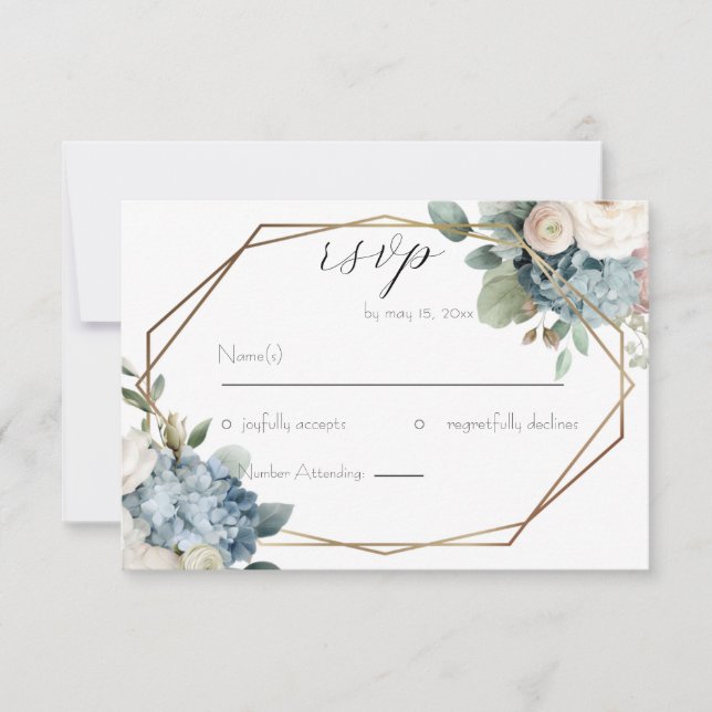 Elegant Blommig Bröllops-Svarskort OSA Kort (Framsida)