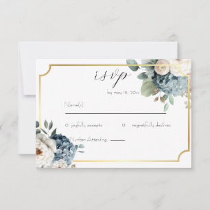Elegant Blommig Bröllops-Svarskort OSA Kort